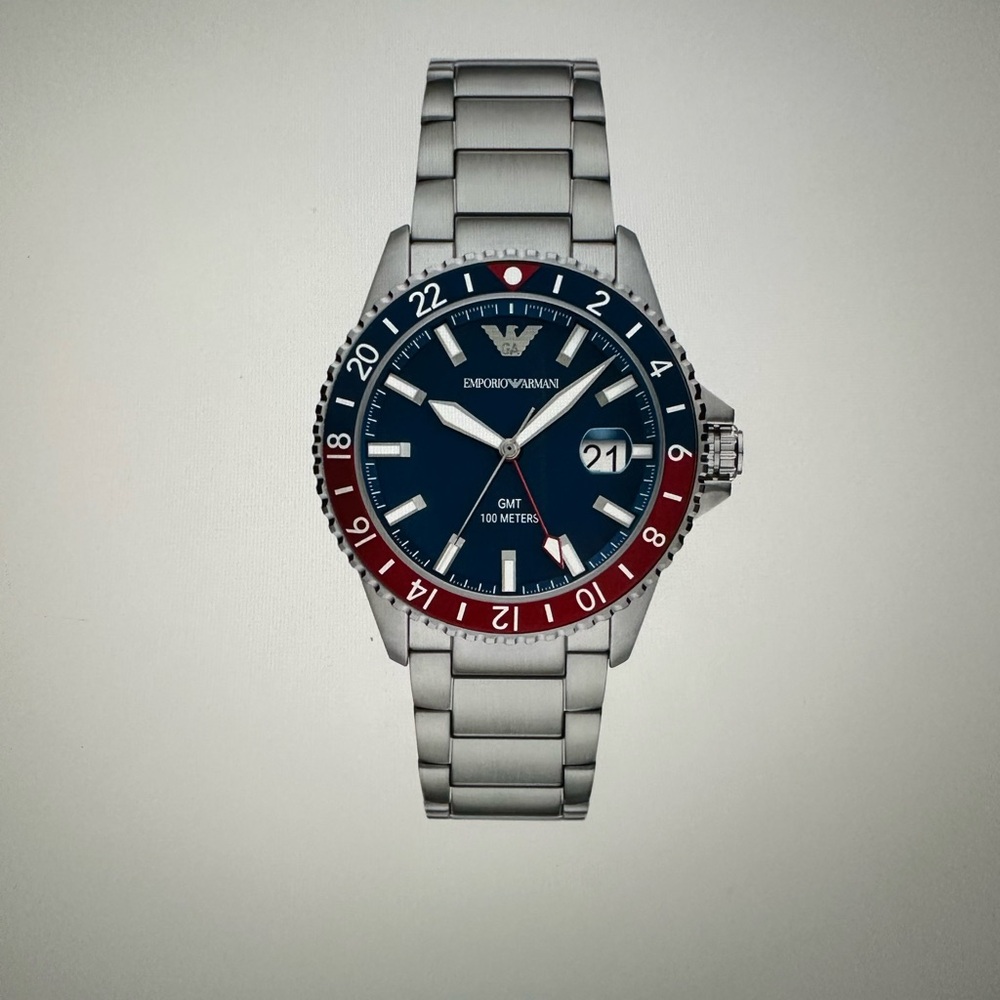 Emporio Armani Swimwear Blue and Silver for Luxurious Poolside Style